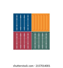 Realistic 3D set of cargo containers. Vector illustration