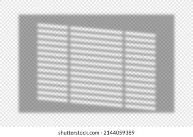 Realistic 3D Shadows. Shade From Blinds, Open Window, Beam Of Light Breaking Through Barriers. Graphic Elements For Apartment Design. Realistic Vector Illustration Isolated On Transparent Background