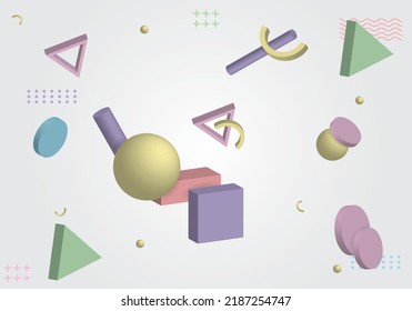 Realistic 3d Shapes Floating Background