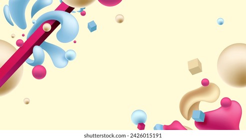 Realistic 3d shapes floating background vector design in eps 10