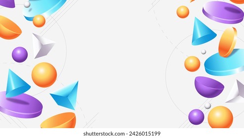 Realistic 3d shapes floating background vector design in eps 10