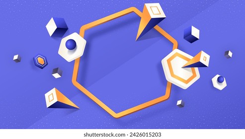 Realistic 3d shapes floating background vector design in eps 10