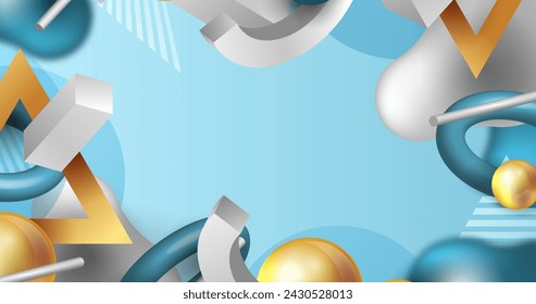 Diseño de vector de fondo flotante de formas 3d realistas en eps 10