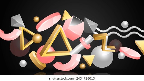Diseño de vector de fondo flotante de formas 3d realistas en eps 10