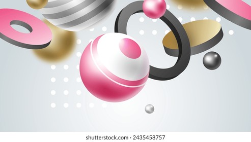 Realistic 3d shapes floating background vector design in eps 10
