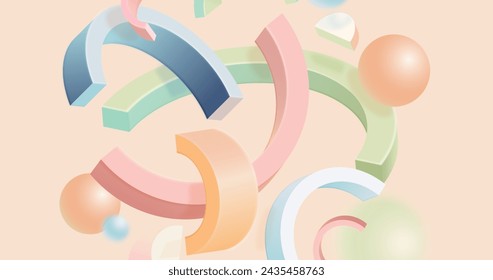 Realistic 3d shapes floating background vector design in eps 10