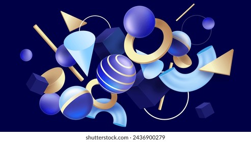 Realistische 3D-Formen schwimmendes Hintergrund-Vektor-Design in eps 10