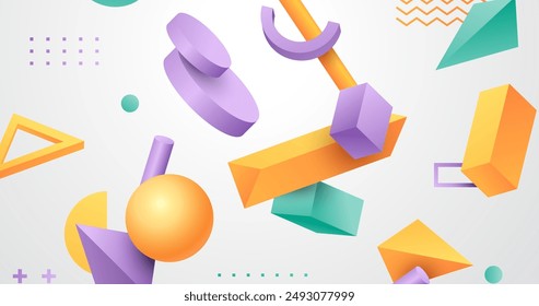 Realistisches 3D-Formen-schwimmendes Hintergrund-Vektorgrafik-Design in eps 10