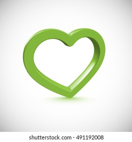 Realistic 3D shiny heart vector illustration