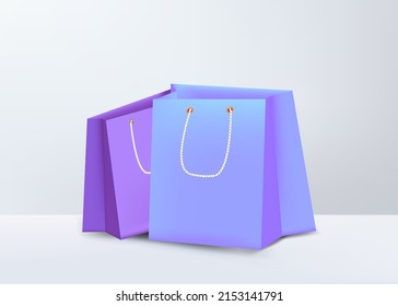 Realistic 3d Shopping Bag Vector Illustration