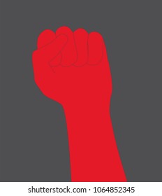 Realistic 3D Silhouette of an closed hand on Dark Background. Vector Illustration. EPS10