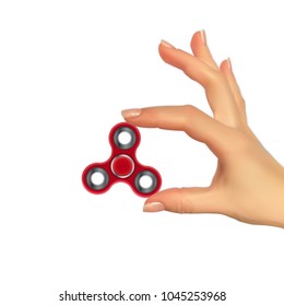 Realistic 3D Silhouette of hand with spinner. Vector Illustration EPS10