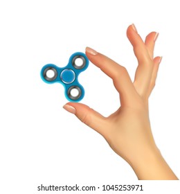Realistic 3D Silhouette of hand with spinner. Vector Illustration EPS10