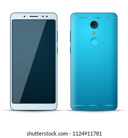 Realistic 3d smartphone icon on the white background. Vector eps 10.