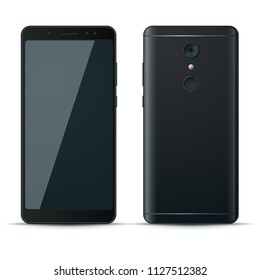 Realistic 3d smartphone icon on the white background. Vector eps 10