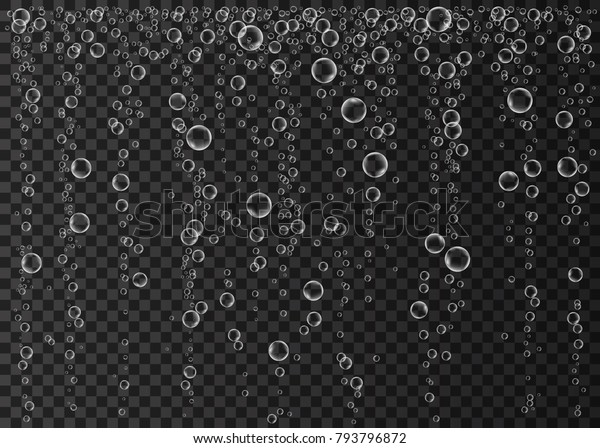 リアルな3dソーダポップ シャンパン うれしい飲み物 水中で泡を吹き飛ばす 水の中でめまいがきらめく 海中のベクター画像テクスチャー のベクター画像素材 ロイヤリティフリー