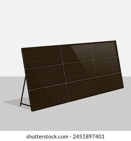 Panel solar 3D realista. Fuentes de energía