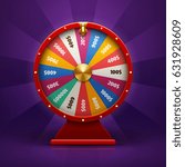 Realistic 3d spinning fortune wheel, lucky roulette vector illustration