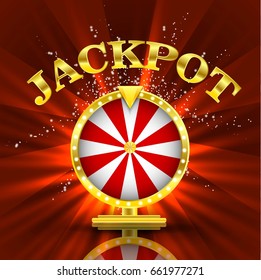 Realistic 3d spinning fortune wheel, lucky roulette vector illustration