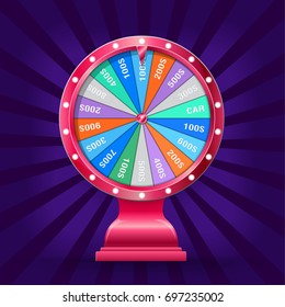 Realistic 3d spinning fortune wheel template, Illustration Eps 10