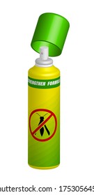 realistic 3d spray bottle insect repellent. Fighting dangerous parasites. Isolated black white vector