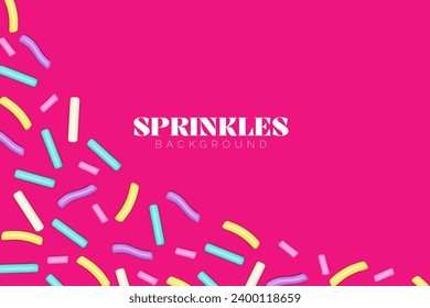 Realistic 3D sprinkles colorful design vector