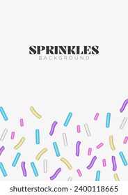 Realistic 3D sprinkles colorful design vector