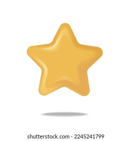 realistic 3d star icon isolated on white background