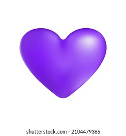 Realistic 3d style. Yellow heart isolated on white background. Vector illustration. For the design of cards, posters, banners for St valentines days.