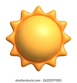 realistic 3d sun icon isolated. Vector illustration