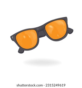 Gafas de sol 3d realistas. Afiche estacional. Diseño de accesorios de ropa de ojos de moda.