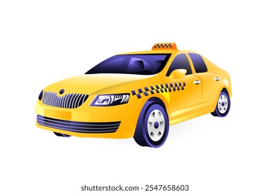 Realistische 3D-Taxi-Auto-Illustration.