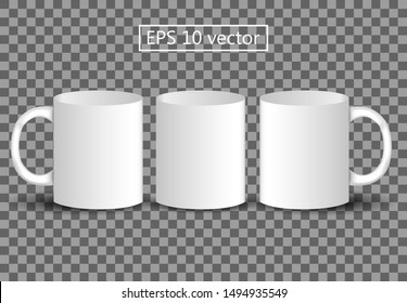 Realistic 3D three mug Template Logo Design Emblem Isolated , flyer Background Tranparant 