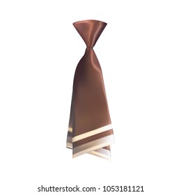 Realistic 3D tie on white background. Vector Illustration. EPS10