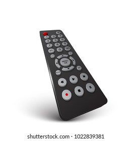 Realistic 3d tv remote isolated on white background, vector design