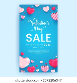 realistic 3d valentine's day social media story