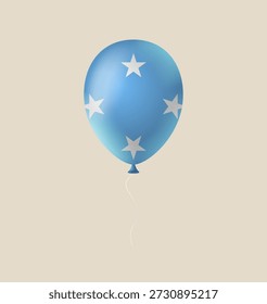 Realistic 3D vector balloon with Micronesia flag floating for national day patriotic celebration and events..
