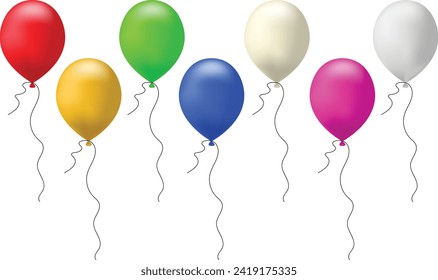 Realistische 3D-Vektorballons einzeln auf weißem Hintergrund