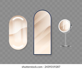 Realistic 3d Vector Home Mirrors Are Versatile Decorative And Functional Elements, Reflecting Light To Brighten Spaces