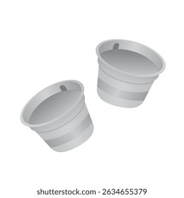 Realistic 3D Vector Ice Cream Cups Mockup, Disposable Dessert Container Design Isolated on white background, 3D rendering, Vector Illustration, Isolated empty ice cream container.
