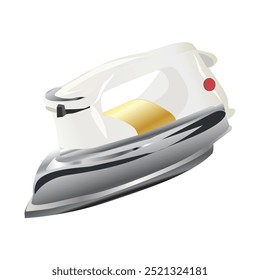 realistic 3D vector of an iron in whitle color for ironing clothes on a light white background