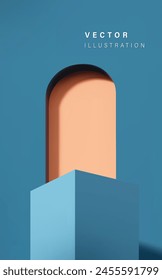 Realistic 3D Vector podium and background with copy space for on online shopping website or social media advertising.