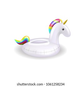 Realistic 3D Vector Unicorn Float Inflatable Swimming Pool.