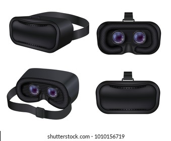 Realistic 3d Virtual reality headset vector illustration