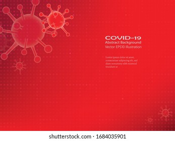 Realistic 3d virus cells dangerous symbol vector EPS10 illustration background with blank space .Novel Coronavirus COVID-19.