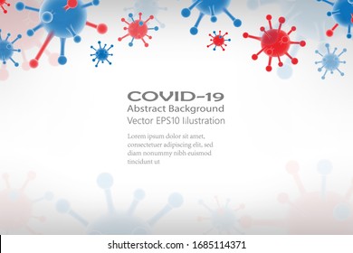 Células 3d reales símbolo peligroso vector EPS10 ilustración fondo con espacio en blanco .Novel Coronavirus COVID-19.