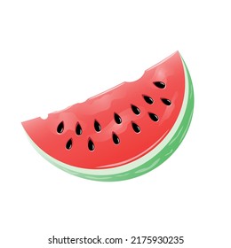 Realistic and 3D Watermelon Slice Vector Design Element. Realistic Fresh Watermelon Slice. Isolated on white background. Vector Juicy Watermelon Slice With Reflection Summer Food illustrations