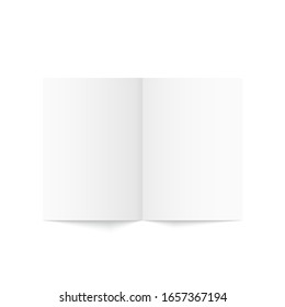 Realistic 3d white blank open book. Vector.