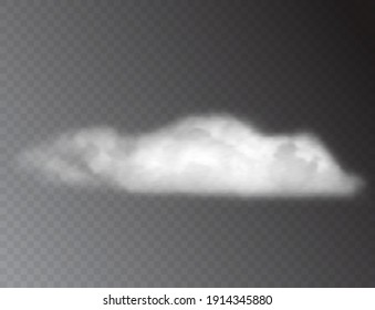 Realistic 3D white clouds isolated on transparent background. vector illustration