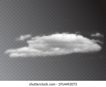 Realistic 3D white clouds isolated on transparent background. vector illustration